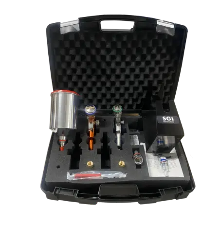 Valise de transport avec mousse sur mesure, protection optimale pour pistolet et godet Valise de transport vide avec mousse haute densité fraisée pour 1 pistolet et 1 godet