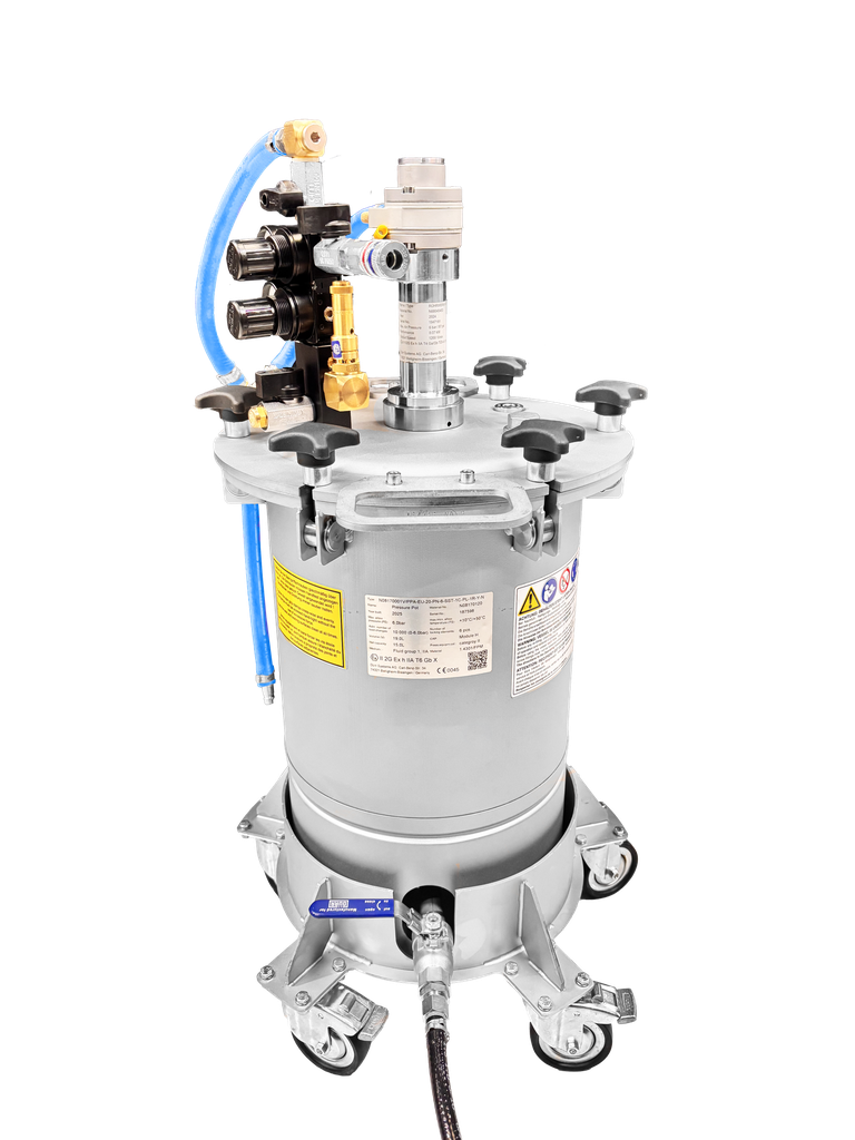 CUVE sous pression en Inox avec agitateur et double régulateur + ceinture chauffante - Cuve 20L -