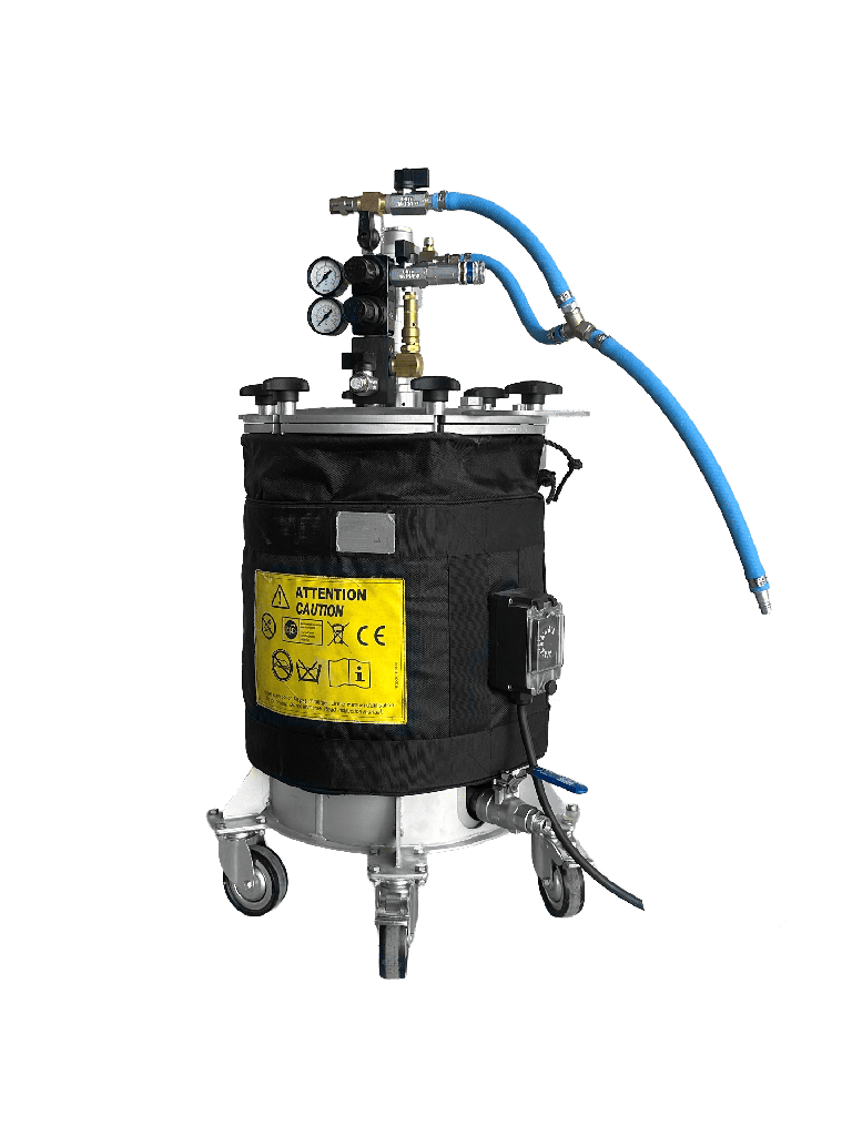 CUVE sous pression en Inox avec agitateur et double régulateur + ceinture chauffante - Cuve 20L -