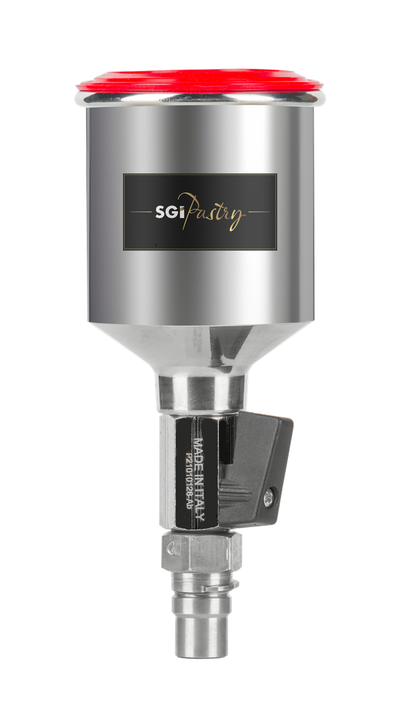 Godet SATA aluminium 0.15L QCC avec vanne 1/4 de tour