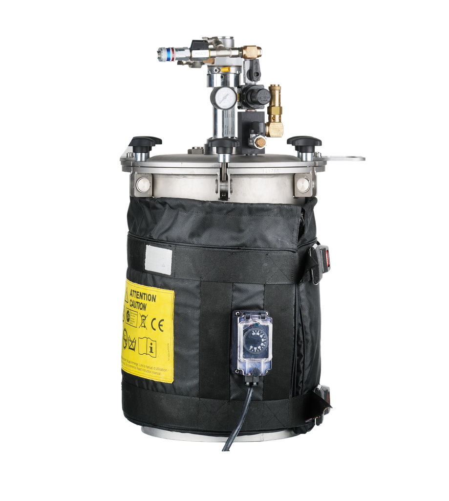 CUVE sous pression en Inox avec agitateur et double régulateur + ceinture chauffante - Cuve 20L -