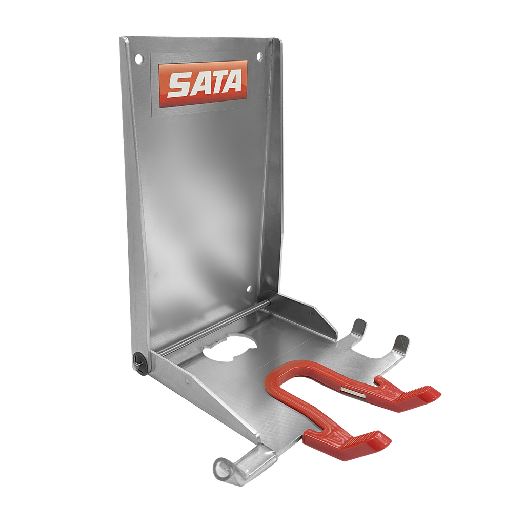 Support SATA 1 pistolet et accessoires, pliable en Inox à fixer