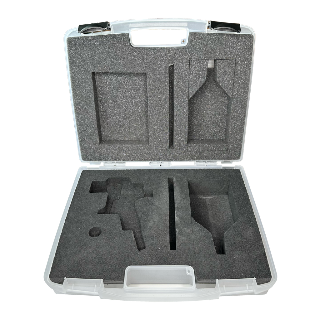 Valisette transparente 1 Pistolet + Godet avec mousses