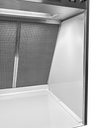 Lot de 4 plaques de protection pour Hotte COMPACTE - Polystone blanc aux normes alimentaire - Lavable et résistant à 100° - Plaques encastrable : 2 plaques latérales + plateau + cornière de fond 