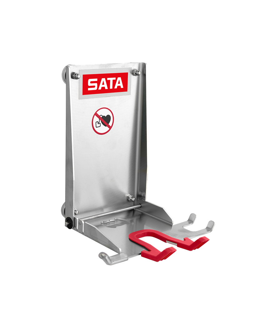 Support SATA magnétique pour 1 pistolet et accessoires, pliable en inox