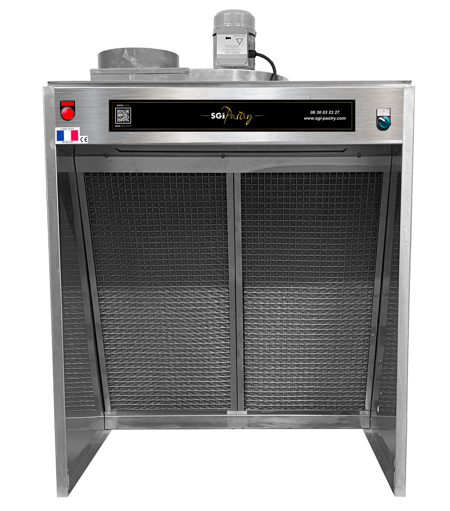 Hotte 1000 COMPACTE alimentaire inox 1m - Double filtration -  Cadres tout inox Nouvelle Génération 