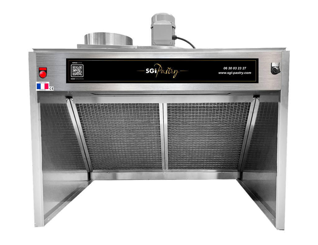Hotte 1000 MINI alimentaire inox 1m - Double filtration - Cadres tout Inox Nouvelle Génération