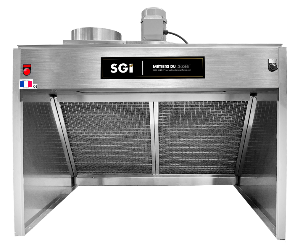 Hotte 1000 MINI alimentaire inox 1m - Double filtration - Cadres tout Inox Nouvelle Génération