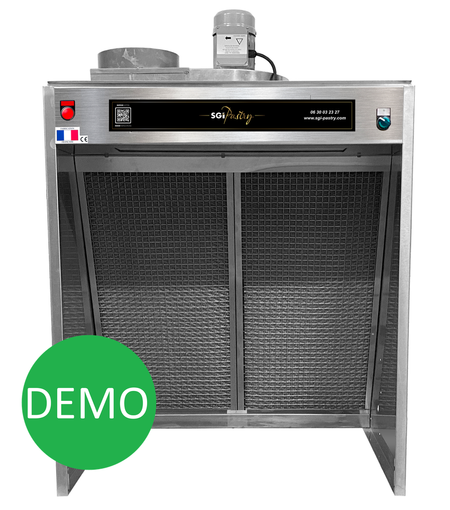 Hotte 1000 COMPACTE Alimentaire 1m - Double filtration - Cadres Tout Inox Nouvelle Génération + Démonstration Incluse 