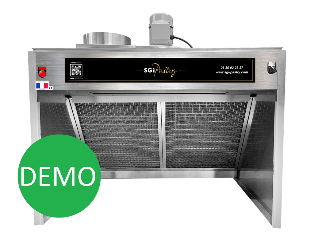 Hotte 1000 MINI alimentaire inox 1 m - Double filtration -  Cadres tout inox Nouvelle Génération + Démonstration incluse