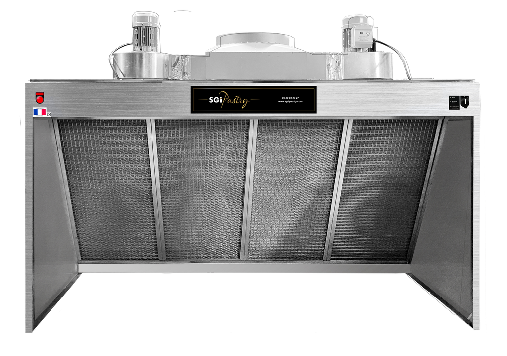 Hotte 2000 KINGSIZE alimentaire 2m - Double filtration - Cadres tout inox Nouvelle génération  