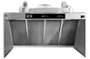 Hotte 2000 KINGSIZE alimentaire 2m - Double filtration - Cadres tout inox Nouvelle génération  