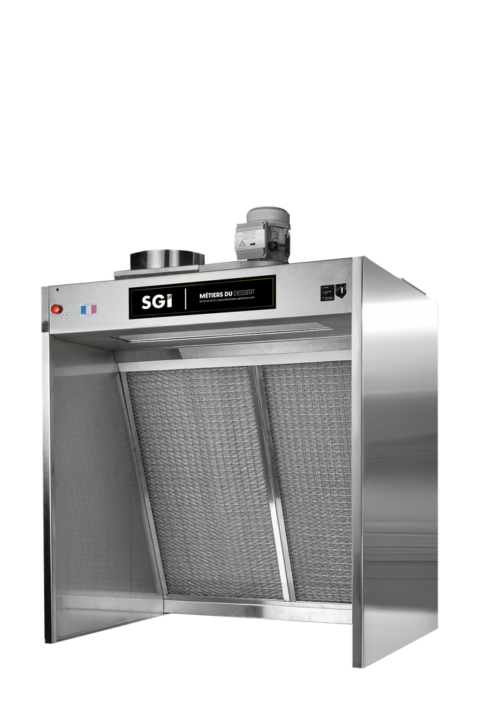Hotte Compacte alimentaire inox 1m - Double filtration - Cadres tout inox Nouvelle Génération 