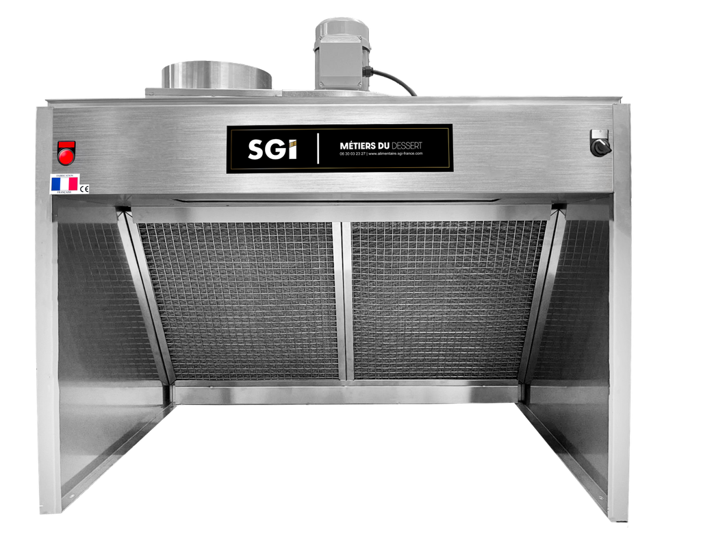 Hotte Mini alimentaire inox 1 m - Double filtration - Cadres Tout Inox Nouvelle Génération 