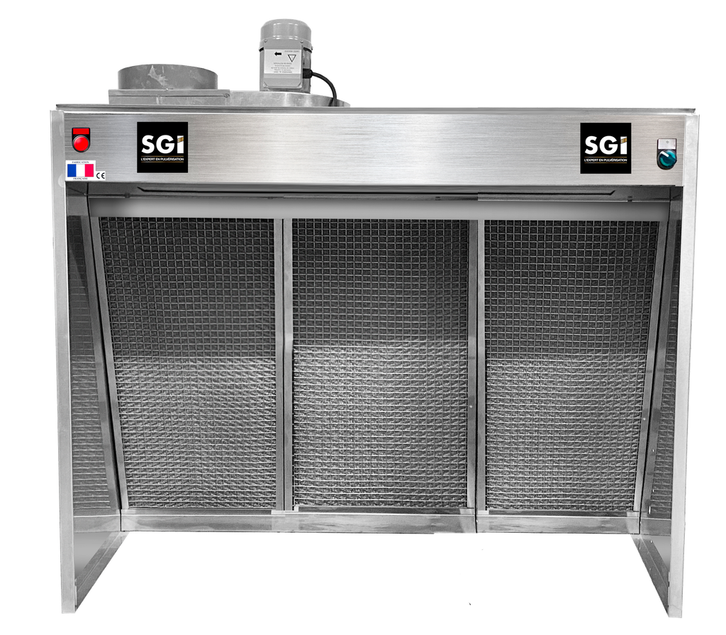 Hotte Deluxe alimentaire inox 1.5 m - Double filtration - Cadres tout inox Nouvelle Génération - Triphasée 