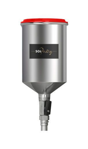 [40GOALIM0.75L] Godet SATA aluminium 0.75L QCC avec vanne 1/4 de tour