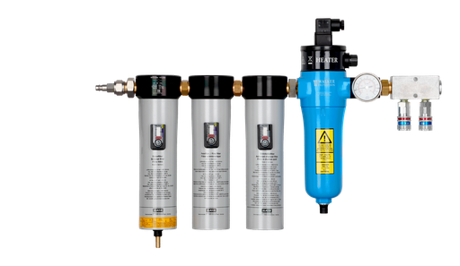 [KITRECHAUF+103PREP] Réchauffeur d'air "A55TH" avec thermomètre + Kit filtre 103 PREP ( 3 cartouches ) - entrée Euro - double sortie d'air avec 2 coupleurs Euro eSafe - 220 volt