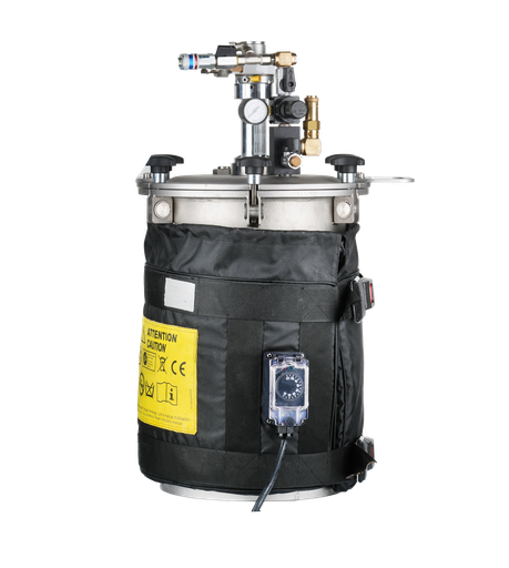 [POTSOUSPRESSIONRA] CUVE sous pression en Inox avec agitateur et double régulateur + ceinture chauffante - Cuve 20L -