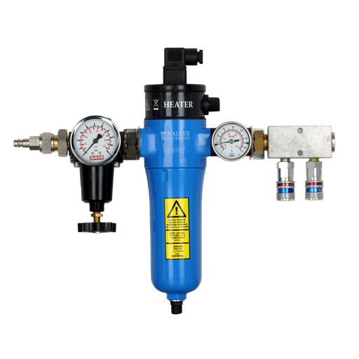 [KITRECHAUFEUROREGUL] RECHAUFFEUR D’AIR "A55TH" avec thermomètre + Régulateur d'air - entrée Euro + double sortie d'air avec 2 coupleurs Euro eSafe - 220 volt