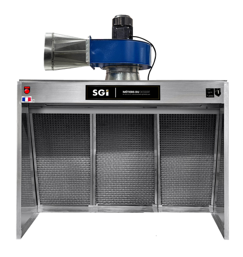 [HOT1500NG] Hotte 1500 DELUXE alimentaire 1.5m - Double filtration - Cadres Tout Inox Nouvelle Génération - Triphasée