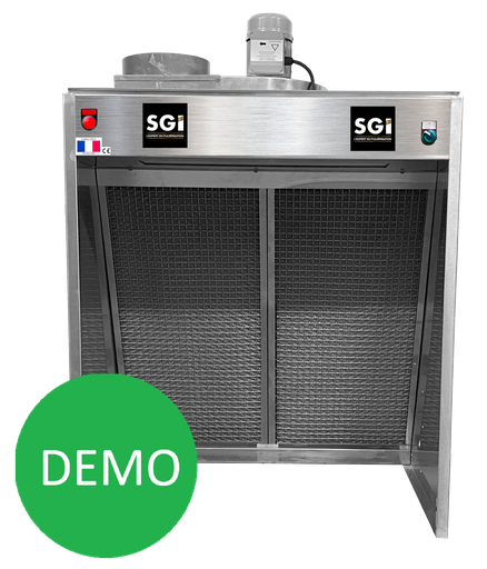 [HOT1000DEMONG] Hotte 1000 COMPACTE Alimentaire 1m - Double filtration - Cadres Tout Inox Nouvelle Génération + Démonstration Incluse 