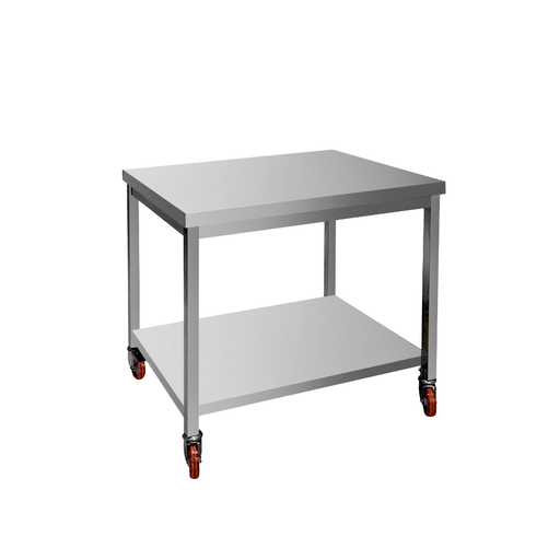 [TABLE2000E.R80] TABLE INOX avec 1 étagère + kit 4 roulettes pour Hotte Alimentaire King Size 2000