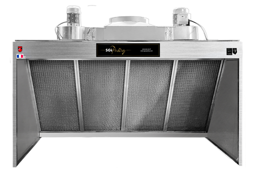 [HOT2000NG] Hotte 2000 KINGSIZE alimentaire 2m - Double filtration - Cadres tout inox Nouvelle génération  