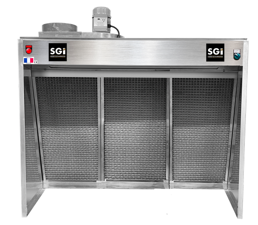 [HOT1500NGWB] Hotte Deluxe alimentaire inox 1.5 m - Double filtration - Cadres tout inox Nouvelle Génération - Triphasée 